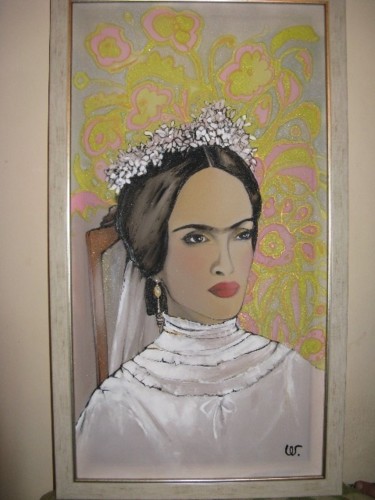 Картина под названием "SALMA HAYEK-FRIEDA" - Hayarm, Подлинное произведение искусства, Масло