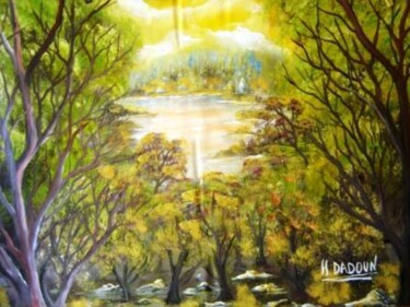 Peinture intitulée "paysage" par Hayat Dadoun, Œuvre d'art originale