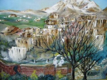 Painting titled "sans titre" by Hayat Dadoun, Original Artwork