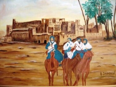 Peinture intitulée "la caravane" par Hayat Dadoun, Œuvre d'art originale