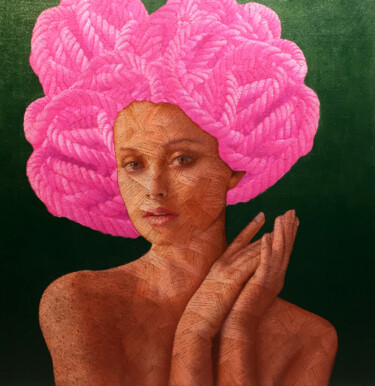 Malerei mit dem Titel "Woman & Rope 12" von Haydar Ekinekk, Original-Kunstwerk, Öl