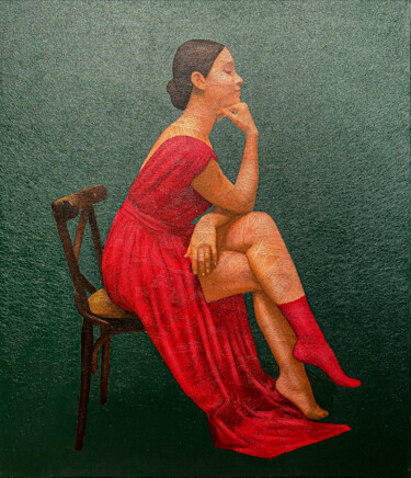 Peinture intitulée "Zeynep" par Haydar Ekinekk, Œuvre d'art originale, Huile