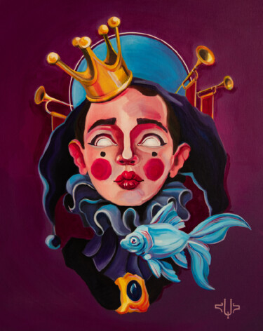 Pittura intitolato "Madonna the Clown" da Hayk Hovhannisyan, Opera d'arte originale, Acrilico