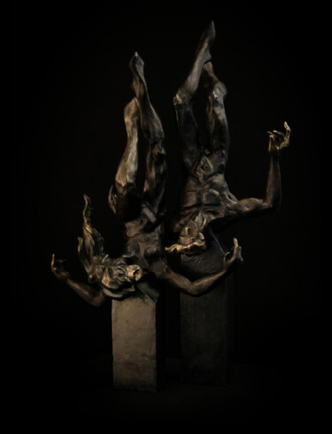Sculpture intitulée "ADAM and EVE expuls…" par Hayk Hovhannisyan, Œuvre d'art originale, Bronze