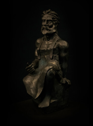 Sculptuur getiteld "Stone sculptor" door Hayk Hovhannisyan, Origineel Kunstwerk, Bronzen