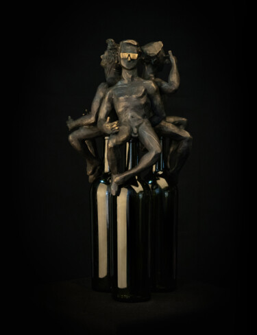 Sculpture titled "Wine dipped metamor…" by Hayk Hovhannisyan, Original Artwork, Bronze