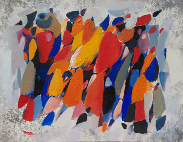 Картина под названием "Abstraction-2" - Hayk Miqayelyan, Подлинное произведение искусства, Акрил Установлен на Деревянная ра…