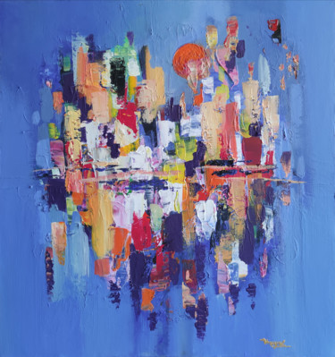 Картина под названием "Abstraction-17" - Hayk Miqayelyan, Подлинное произведение искусства, Масло Установлен на Деревянная р…