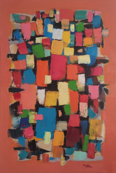 Картина под названием "Abstraction-22" - Hayk Miqayelyan, Подлинное произведение искусства, Масло Установлен на Деревянная р…