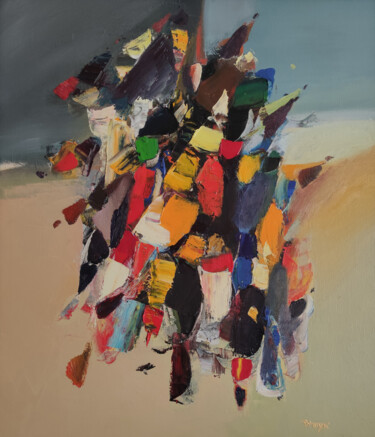 Peinture intitulée "Untitled abstract" par Hayk Miqayelyan, Œuvre d'art originale, Huile Monté sur Châssis en bois