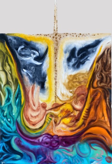 Картина под названием "Fallen angel" - Hayk-Philipp Sevumyan, Подлинное произведение искусства, Масло