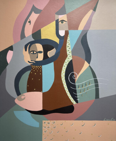 Peinture intitulée "Mosaic of Emotions" par Liana Ohanyan, Œuvre d'art originale, Huile Monté sur Carton