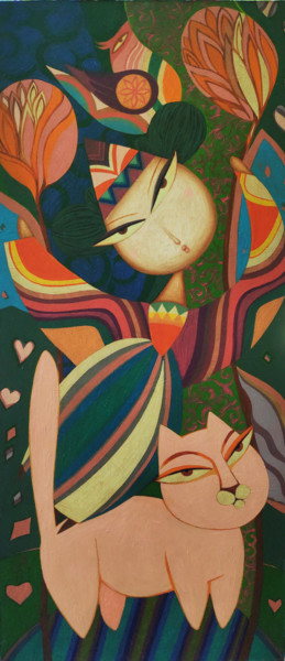 Peinture intitulée "Composition #1" par Hayk Sayadyan, Œuvre d'art originale, Huile Monté sur Châssis en bois