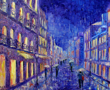 Painting titled "Rainy" by Haykuhi Khachatryan, Original Artwork, Oil