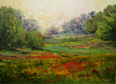 Картина под названием "Field" - Haykuhi Khachatryan, Подлинное произведение искусства, Масло