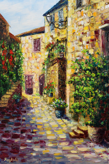 Painting titled "Old Street" by Haykuhi Khachatryan, Original Artwork, Oil
