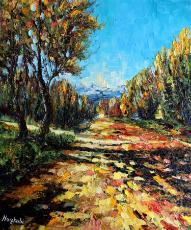 Pintura intitulada "Autumn in Lori" por Haykuhi Khachatryan, Obras de arte originais, Óleo