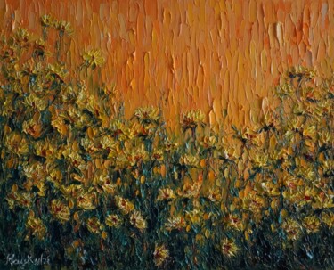 Pittura intitolato "Yellow flowers" da Haykuhi Khachatryan, Opera d'arte originale, Olio