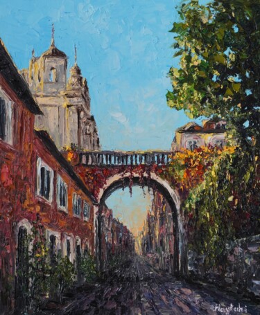 Pittura intitolato "Old bridge in Rome" da Haykuhi Khachatryan, Opera d'arte originale, Olio