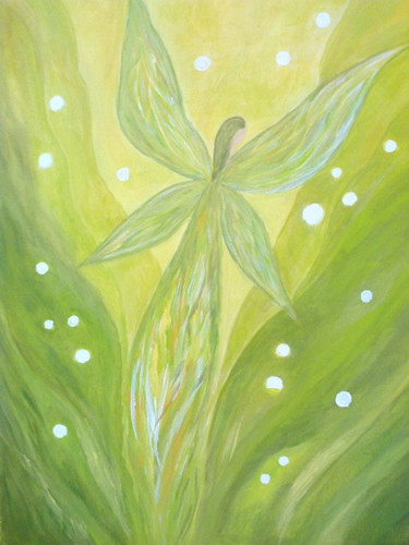 Peinture intitulée "Magie végétale" par Haylia, Œuvre d'art originale, Acrylique