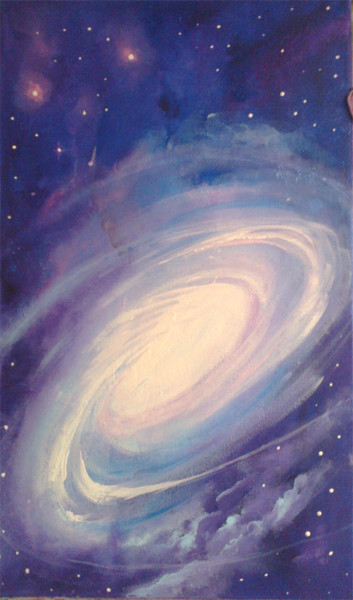 Painting titled "Galaxie" by Haylia, Original Artwork, Acrylic