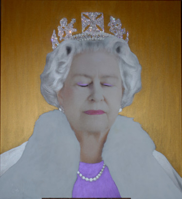 " THE QUEEN E.R. The Royal Golden edition Картина под названием "" THE QUEEN E.R. Th…" - Hayo Sol, Подлинное произведение искусства, Акрил