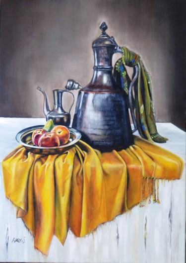 Painting titled "Sarı Şallı" by Hayrunnisa Şahi̇N, Original Artwork, Other
