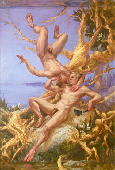 Pintura intitulada "Narcissus" por Daria Bondarenko, Obras de arte originais, Óleo