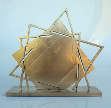 雕塑 标题为“HAYVON Carre Gold ,…” 由Hayvon, 原创艺术品, 树脂