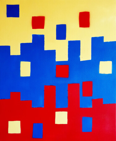 Painting titled "HAYVON Tetris 3D ,…" by Hayvon, Original Artwork, Acrylic Mounted on Wood Stretcher frame