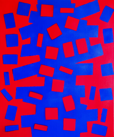 Schilderij getiteld "HAYVON Tetris  roug…" door Hayvon, Origineel Kunstwerk, Acryl Gemonteerd op Frame voor houten brancard