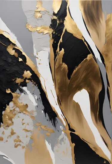 Цифровое искусство под названием "Liquid gold" - Hazel, Подлинное произведение искусства, Цифровая живопись