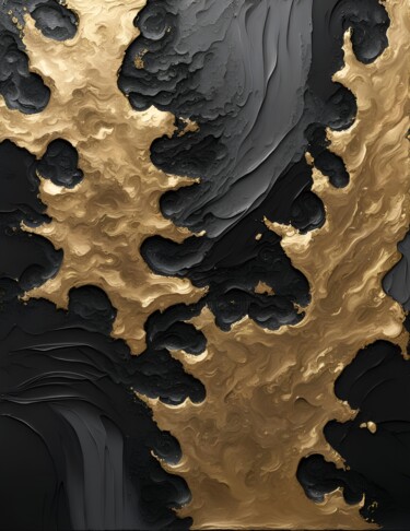 Digital Arts titled "Black Lava" by Hazel, Original Artwork, AI generated image