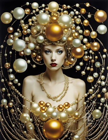 Artes digitais intitulada "Gold Temptress" por Hazel, Obras de arte originais, Fotografia Manipulada