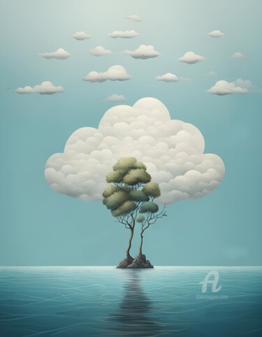 Digitale Kunst mit dem Titel "Arboreal" von Hazel, Original-Kunstwerk, Öl