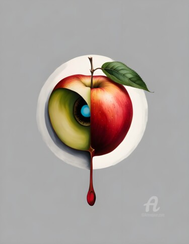 Digitale Kunst mit dem Titel "The Apple of My Eye" von Hazel, Original-Kunstwerk, Digitale Malerei