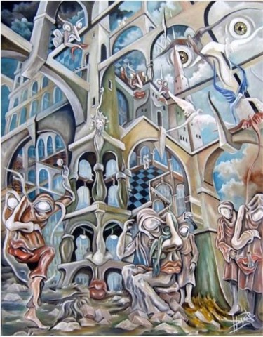 Painting titled "Le palais du temps" by Hazoo, Original Artwork