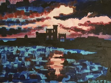 Painting titled "Ruine au soleil cou…" by Hugh, Hugues Burger, Original Artwork, Acrylic