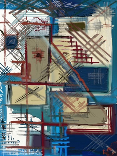Digital Arts titled "Urban reflexion -ac…" by Hugh, Hugues Burger, Original Artwork, Digital Painting