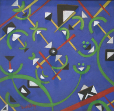 Pintura titulada "Triangles vs Demi c…" por Kulthaus Hb  Arts & Design (Hamid Boukhe, Obra de arte original, Acrílico