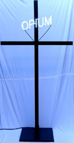 Sculpture titled "neon  croix      co…" by Hbatista, Original Artwork