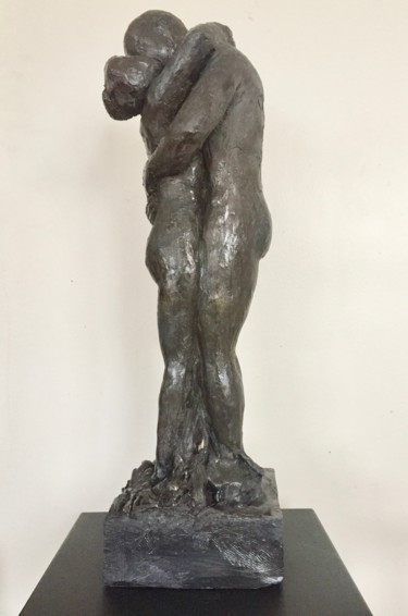 Sculpture intitulée "Couple Statue Sculp…" par Hiam Demeulenaere, Œuvre d'art originale, Terre cuite
