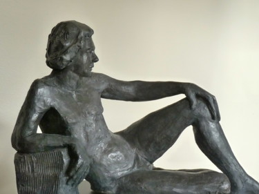 Escultura intitulada "Pierre Statue Sculp…" por Hiam Demeulenaere, Obras de arte originais, Argila