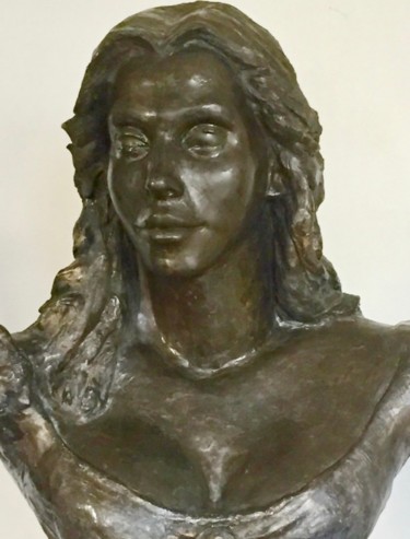 Sculpture intitulée "Buste royal jeune f…" par Hiam Demeulenaere, Œuvre d'art originale, Terre cuite