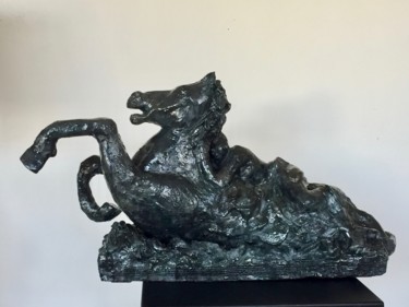 Sculpture titled "Cheval et Naïade so…" by Hiam Demeulenaere, Original Artwork, Terra cotta