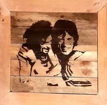 Painting titled "Keith et Mick" by Hdm, Original Artwork, Spray paint