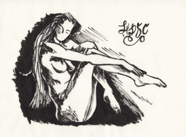 Zeichnungen mit dem Titel "noir et blanc N°3" von Hdsc, Original-Kunstwerk, Tinte