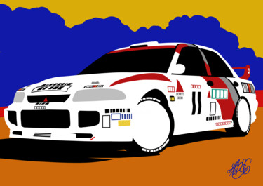 Digitale Kunst mit dem Titel "Mitsubishi Lancer E…" von Hdsc, Original-Kunstwerk, Digitale Malerei