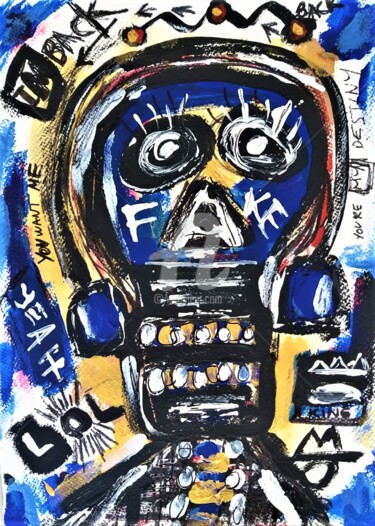 Картина под названием "Abstract. Skull. Su…" - Headbuum, Подлинное произведение искусства, Акрил