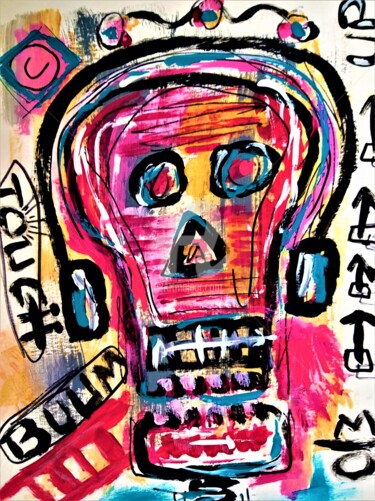 Pintura intitulada "Skull Head" por Headbuum, Obras de arte originais, Acrílico
